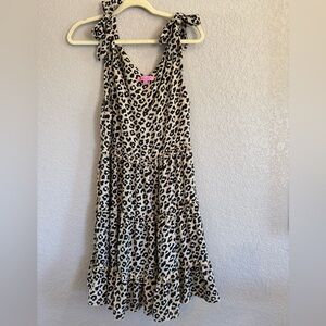 Simply Southern Leopard Print Midi Dress - Black and Cream